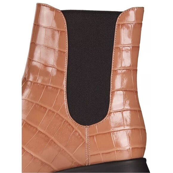 Stuart Weitzman Norah Chelsea Boots Tan Croc Leather, New, Size 11C - Picture 7 of 10